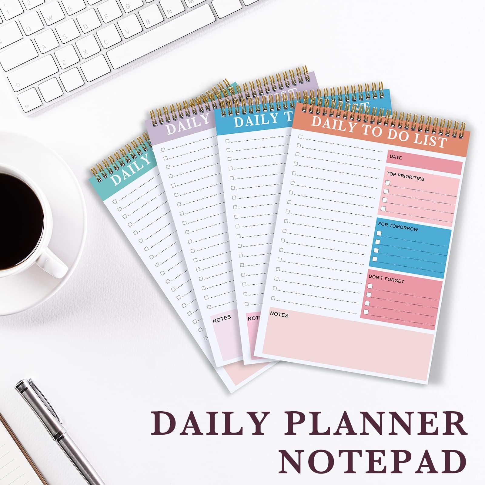 20 Pcs Daily Planner Notepad – 52 Sheets Tear-Off, Spiral To-Do List Notebook, 6