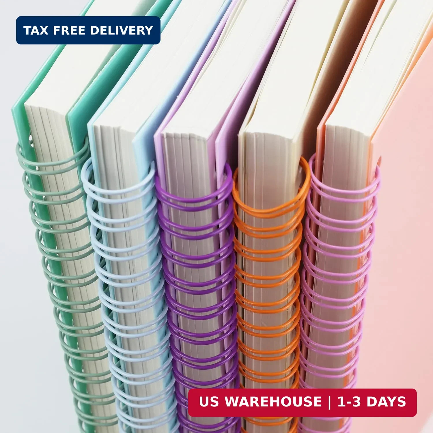 5 Pack Lined Spiral Journal Notebook for Women & Men, 8.3″ x 5.7″,80 Sheets/160