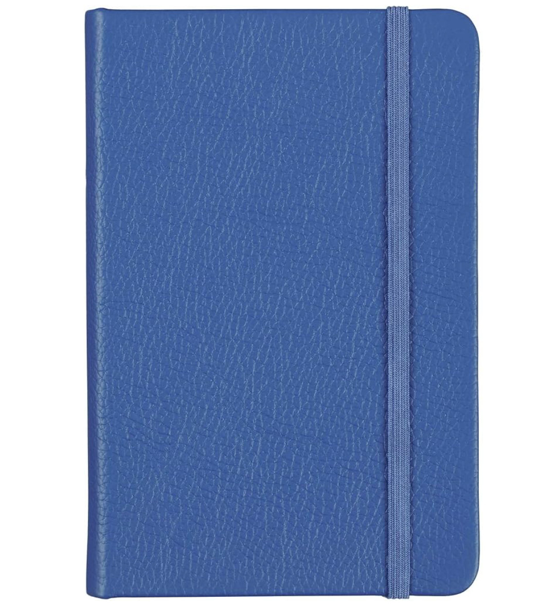 Leatherpress Classic Leather Notebook Writing Journal, Pocket, Pacific Blue