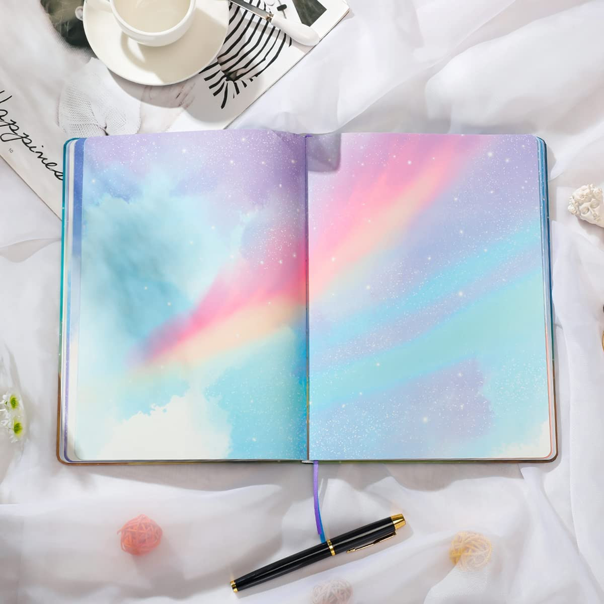 Starry Sky Writing Journal for Women, Men, Unique Colorful Blank Notebook