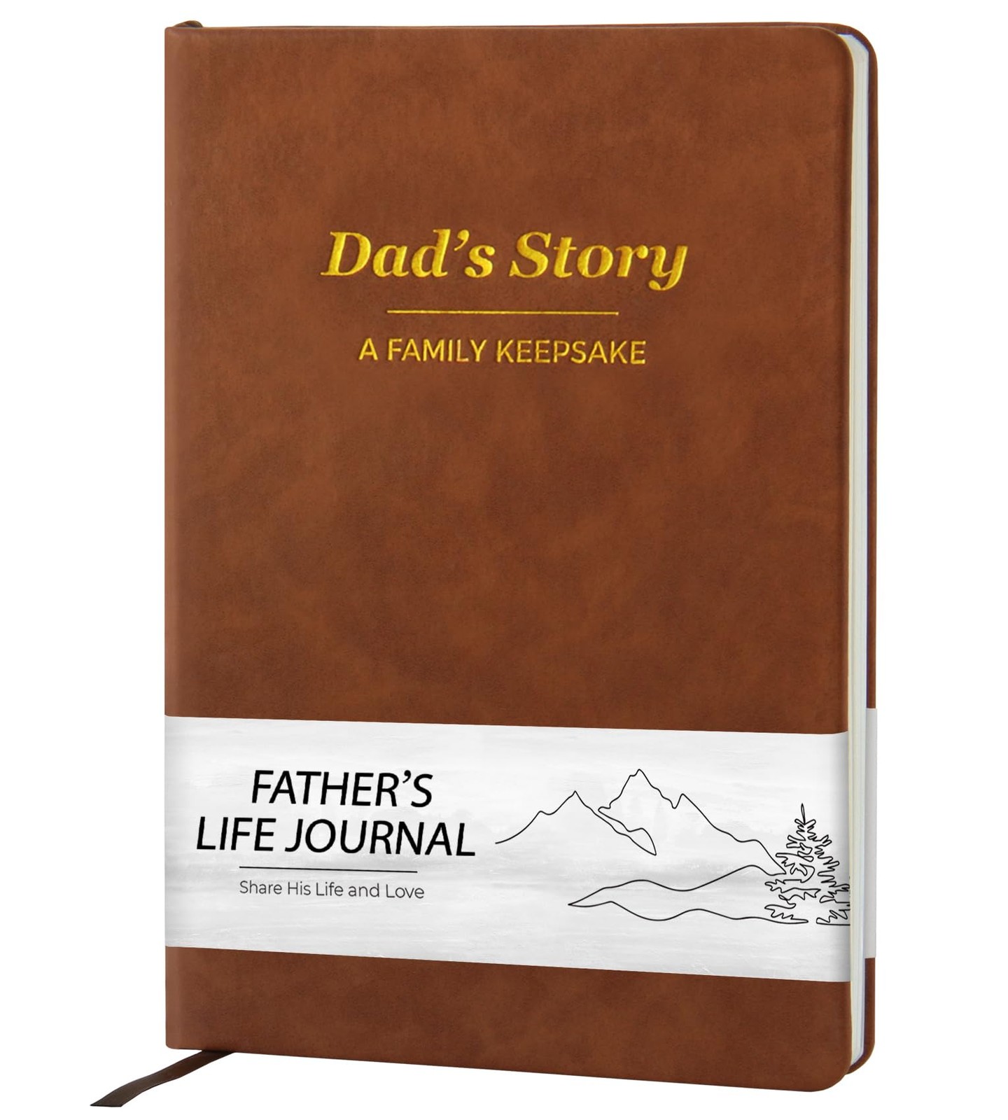 Dad’s Story Leather Journal (Hardcover): Dad, I Want to Know Brown Coffee