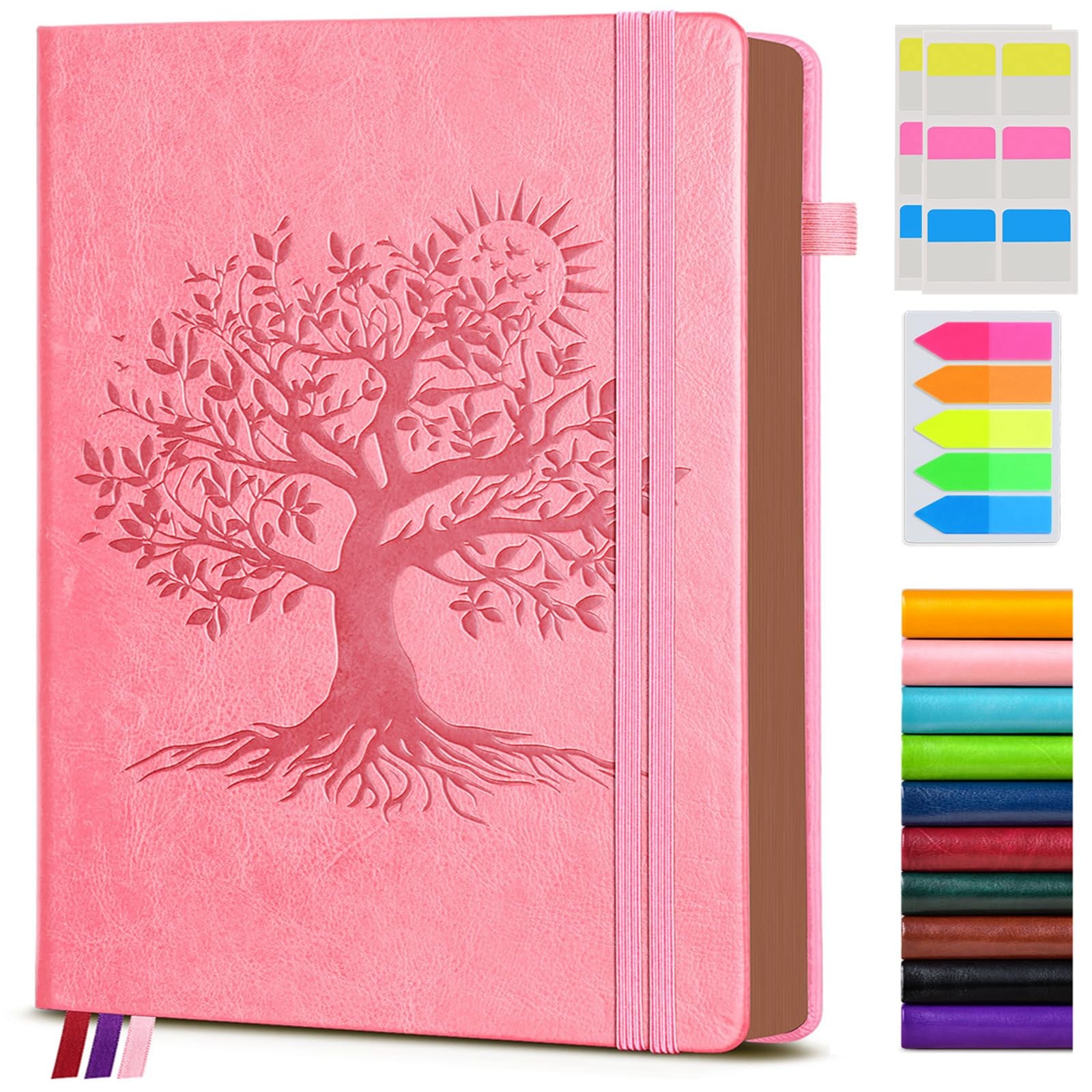 Vintage Leather Journal with 300 Numbered Pages,A4 A4 (8.5in X 11.3in), Pink
