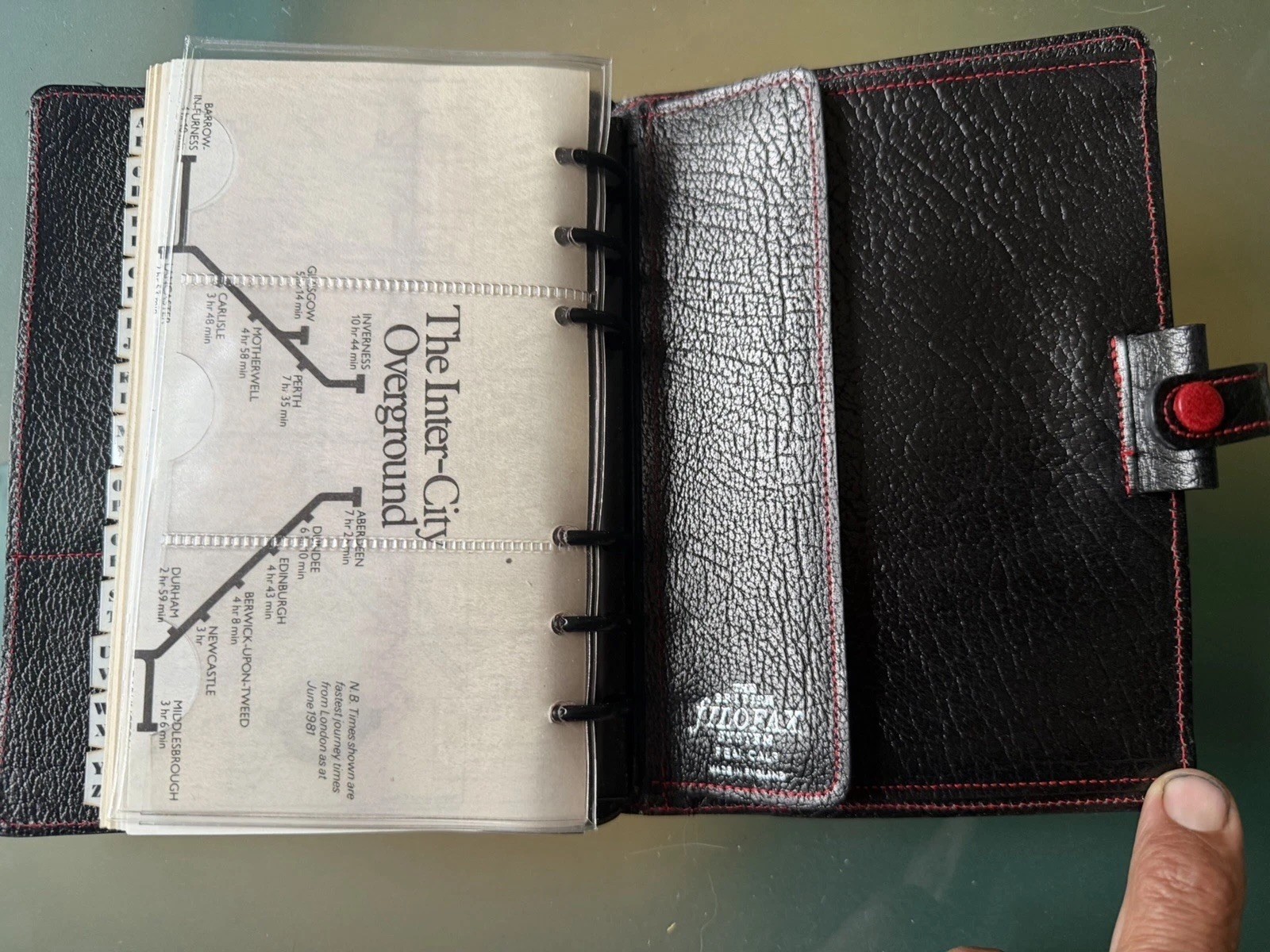 NOS 1985 Filofax “British Filofax System” Calf Leather Made In England Deadstock