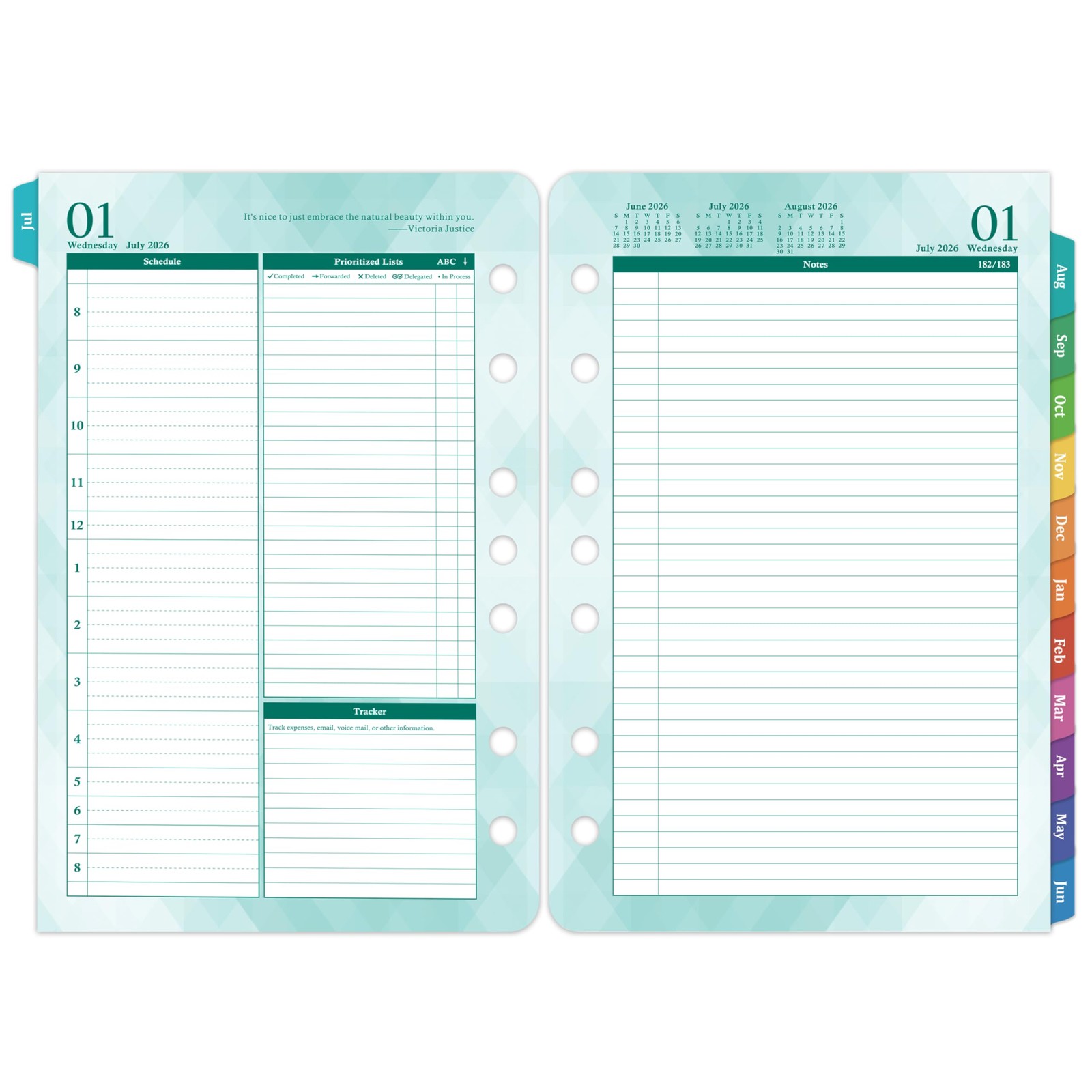 20262027 Planner Refills – Jul.2026 Jun.2027, Two Pages Per Day Daily ＆ Mont…