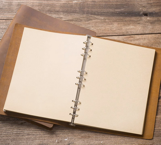 A4 loose leaf Writing note Notebook sketchbook binder Notepad leather brown Q318