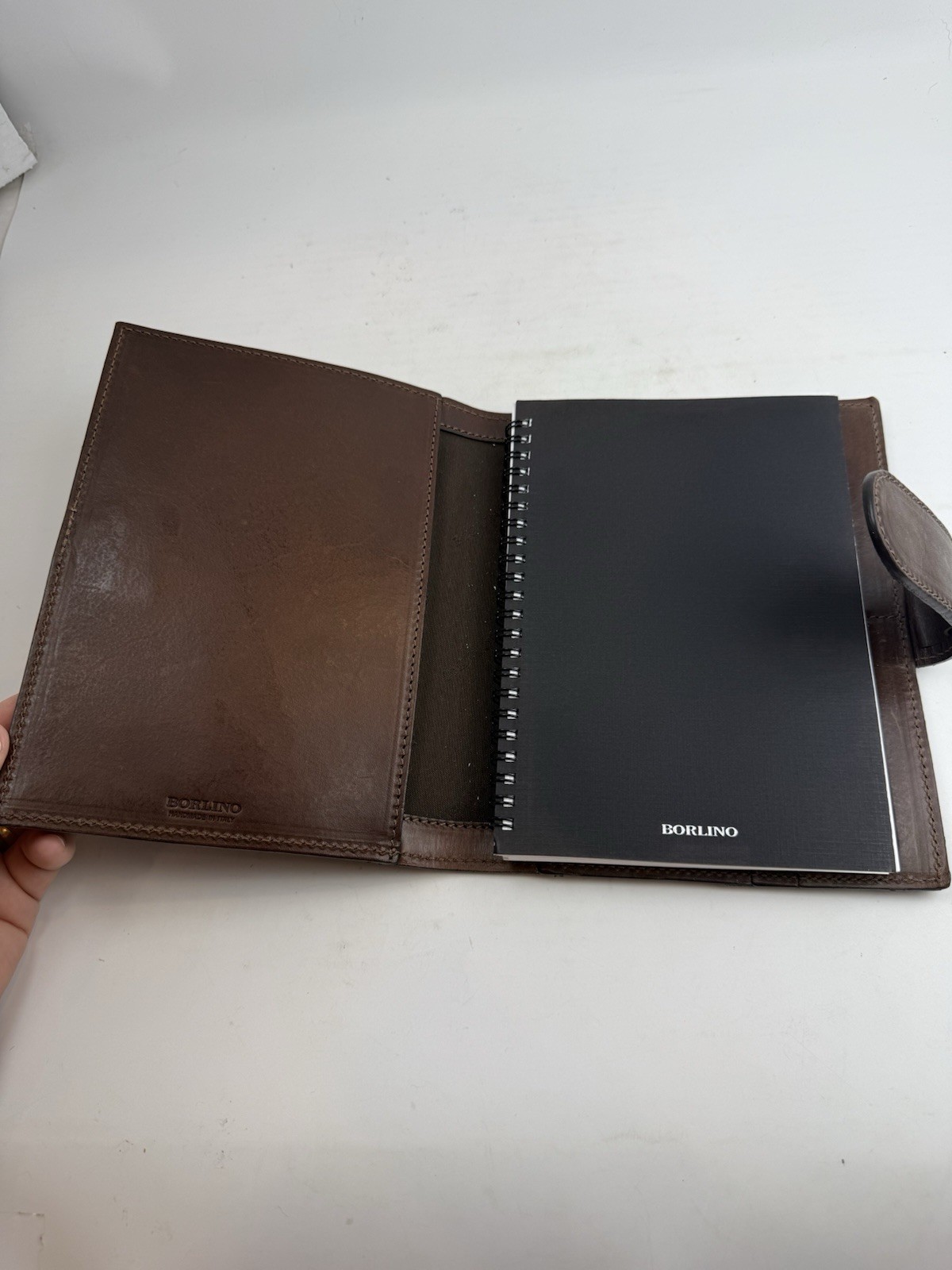 Borlino Italy Brown Leather Journal Leather 8.5x6in