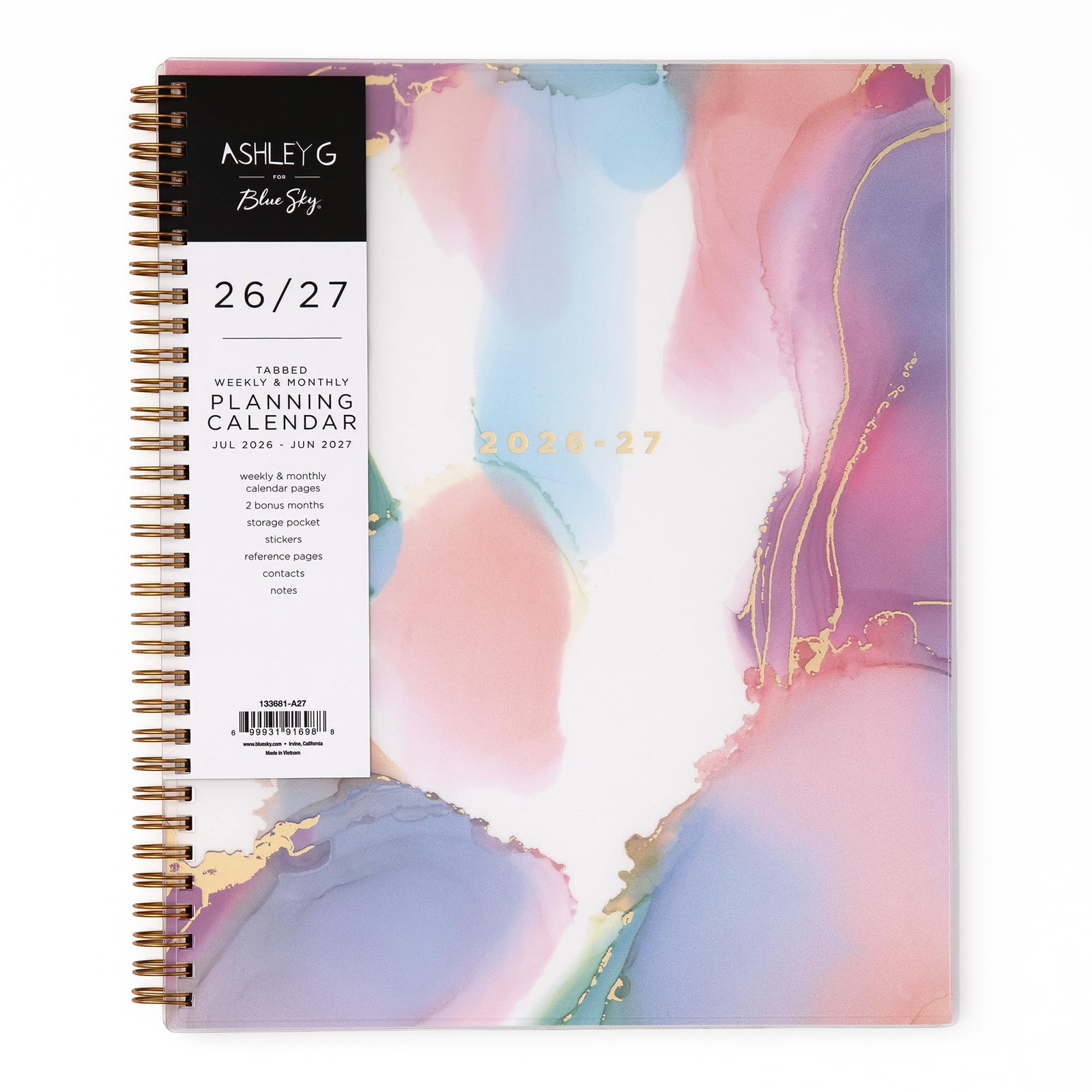 Blue Sky Ashley G 2026-2027 Weekly 8.5″ x 11″, Multi Color Smoke- 2026/2027