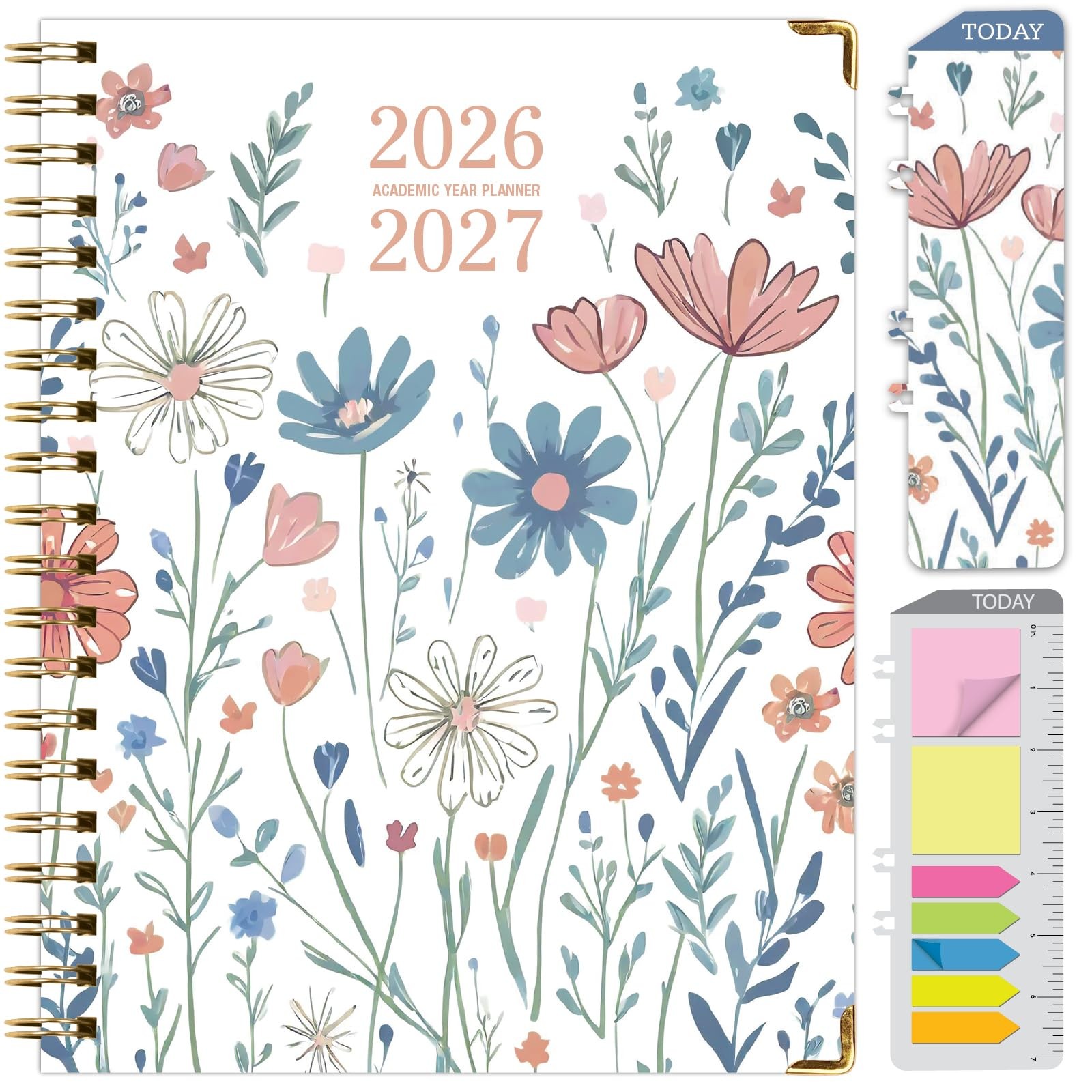 HARDCOVER Academic Year 2026-2027 Planner: 14 8.5″ x 11″, Colorful Botanicals
