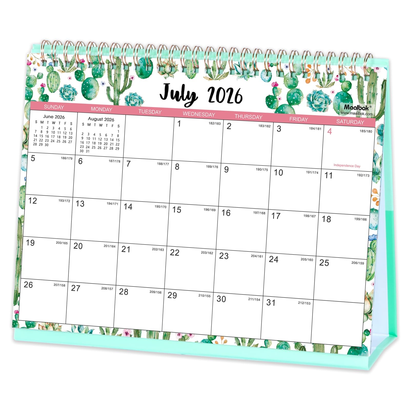 2026-2027 Desk Calendar – Standing Flip, 10″ x 8.3″