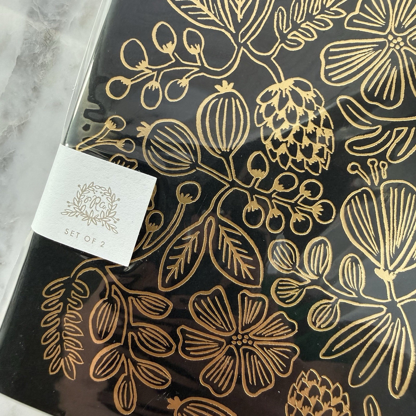 Rifle Paper Co (Set of 2) Unruled Gold Foil Pocket Notebooks