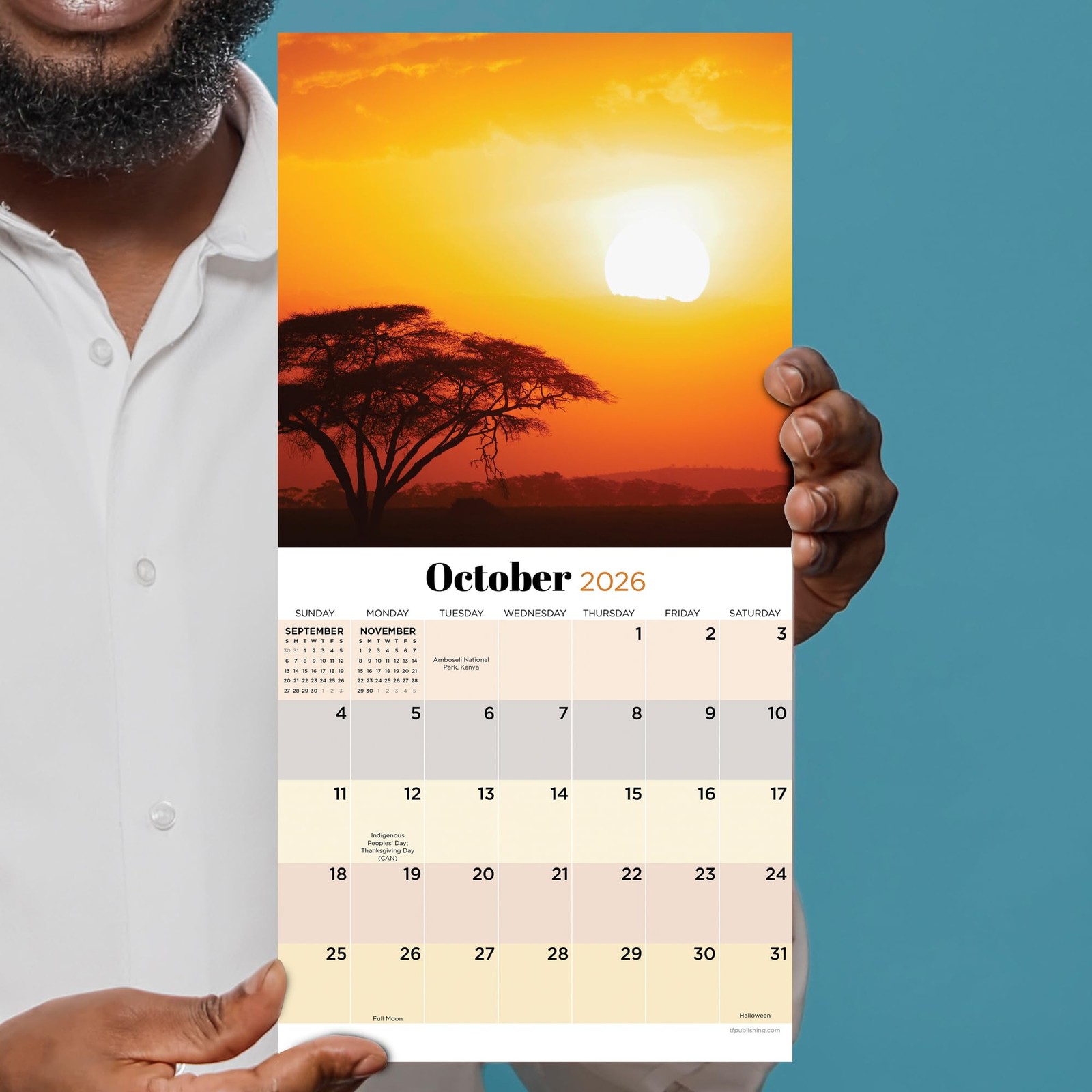 TF Publishing 2026 Sunsets Mini Calendar with Monthly 7×7 inches, Sunset