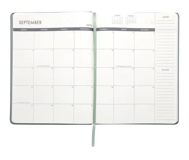 Eccolo 2026 Large Agenda Planner, 12 Month Jan- Dec Monthly & Weekly Planner