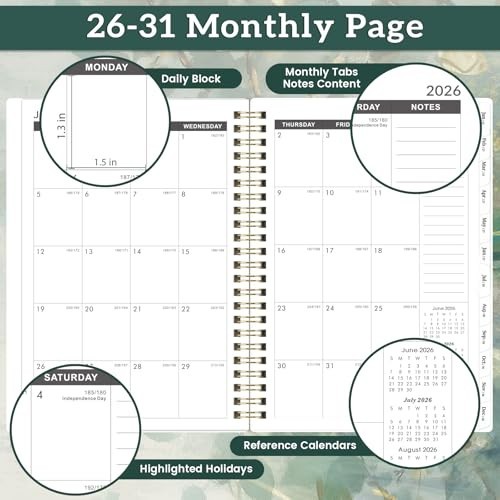 5-Year Monthly Planner 2026-2031, Calendar with Tabs, Notes Pages, Pocket, 6.4″x