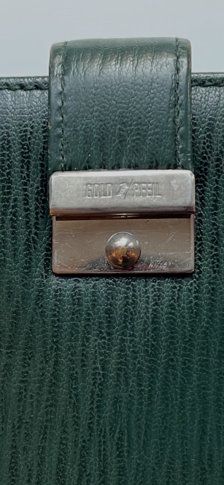 Gold Pfeil Organizer Wallet Notebook Filofax Pocket Size Green Leather/ Krause
