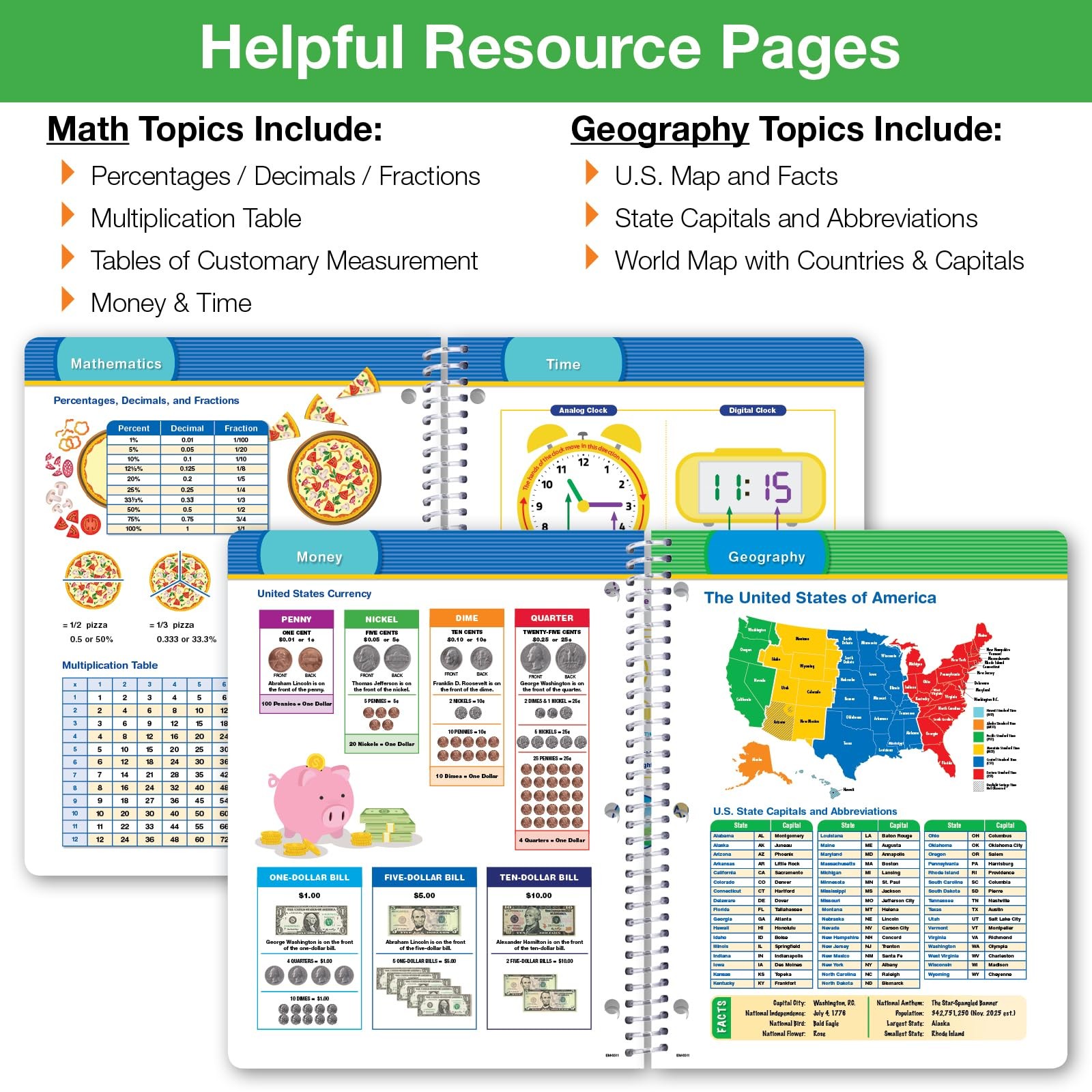 Global Datebooks 2026-2027 Elementary Student 8.5 inches x 11 inches, Earth
