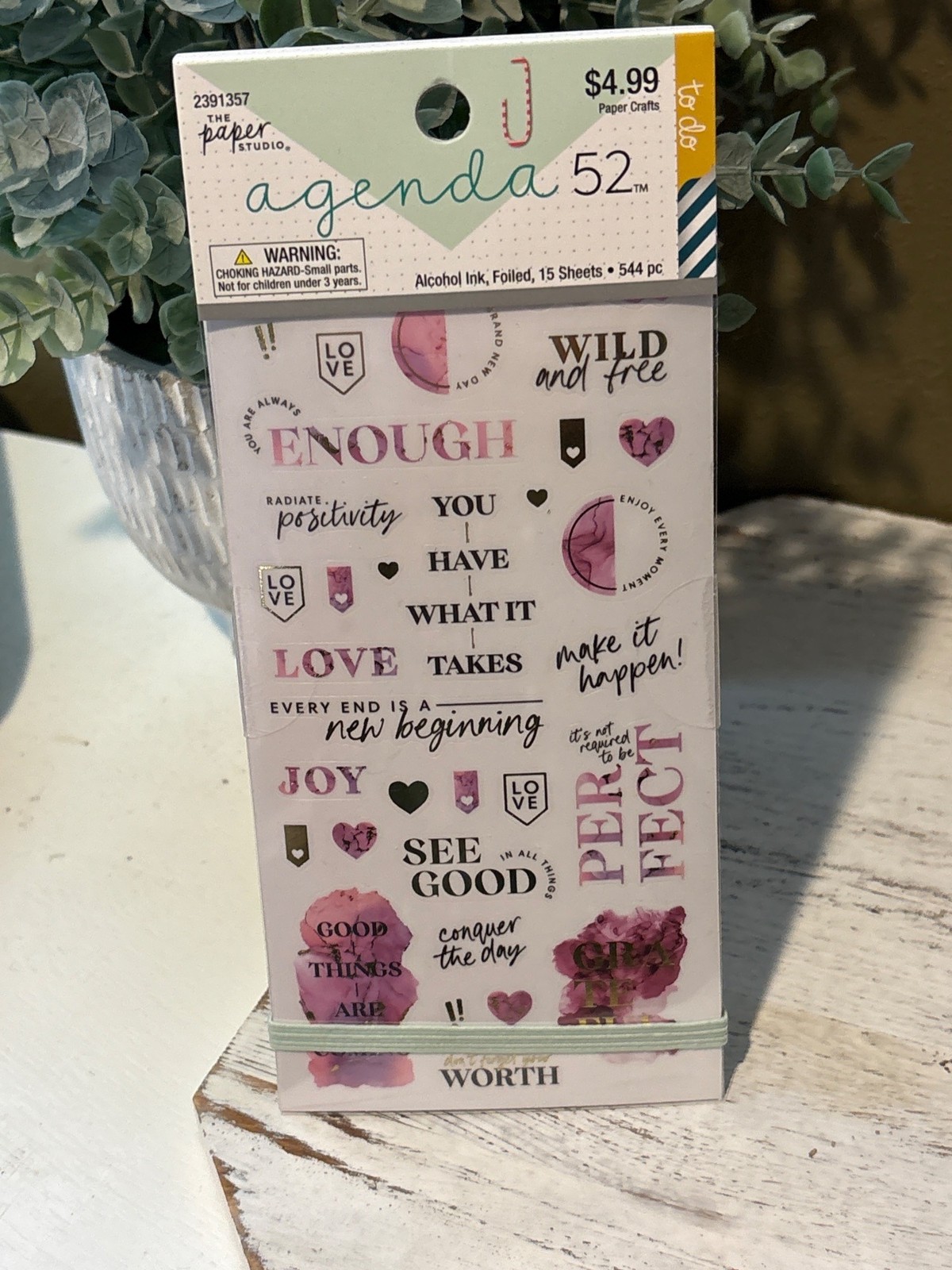 Agenda 52 Romantic Bows Planner Stickers Adhesive Notes Motivational Design