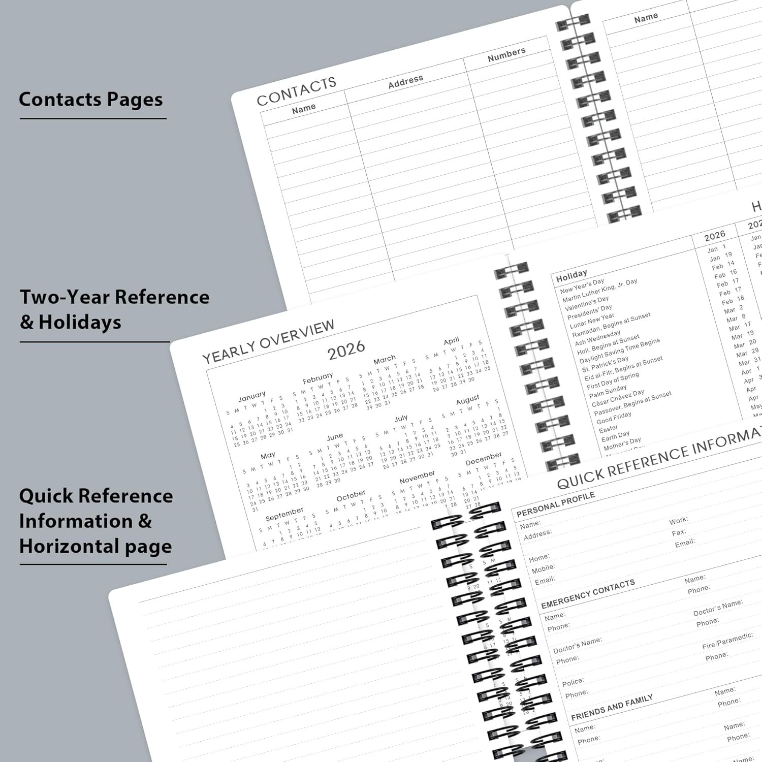 Adult 2026 Planner with Flexible Cover and Monthly Tabs