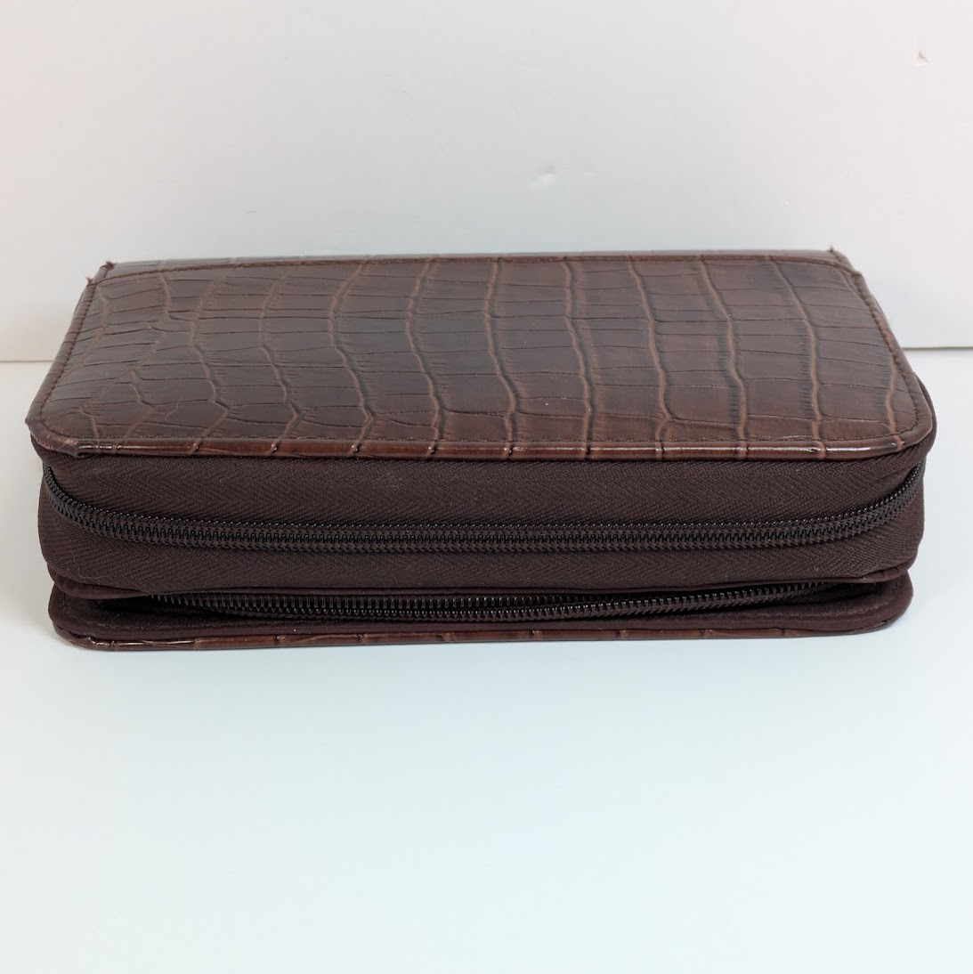 Mundi Mundex Planner Faux Croc Brown Double Zip Agenda Calculator Undated Sheets