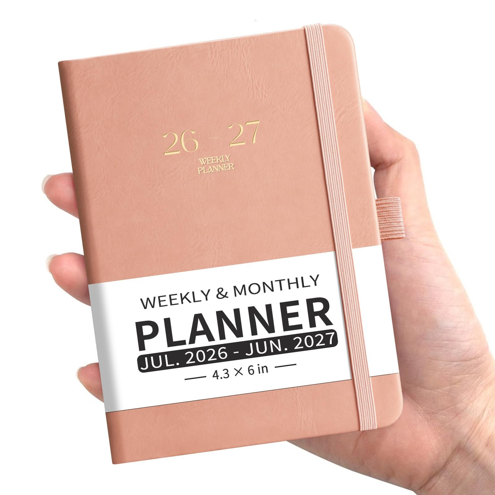 EMSHOI Pocket Calendar 2026-2027, Small Mini Academic Planner Weekly A6, Pink