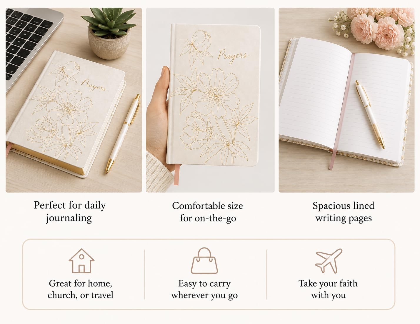 Christian Journal Notebook – 256 Pages Gilded Edge Thimblepress Flexible Cove…