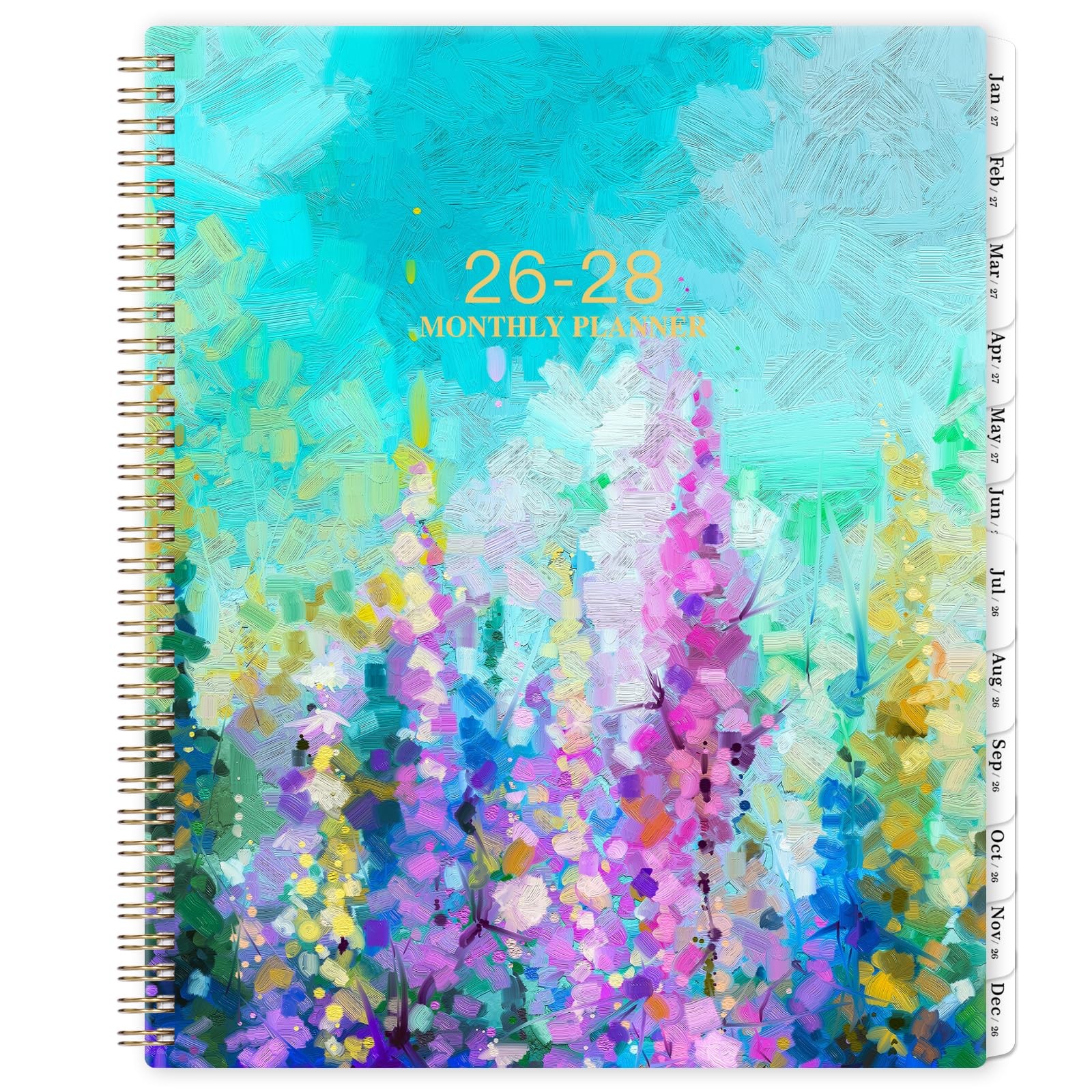 2026-2028 Monthly Planner – 2 Year 9″ x 11″, Colorful Lavender & Purple