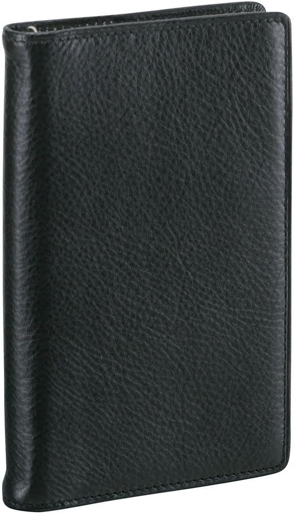 Raymay Fujii Da Vinci Leather Pocket Organizer Black A5 Time Management