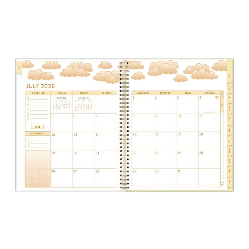 Unicorn Eclipse 8.5″x11″ 2026-2027 Weekly/Monthly Planner Lemons Smooth Frosted