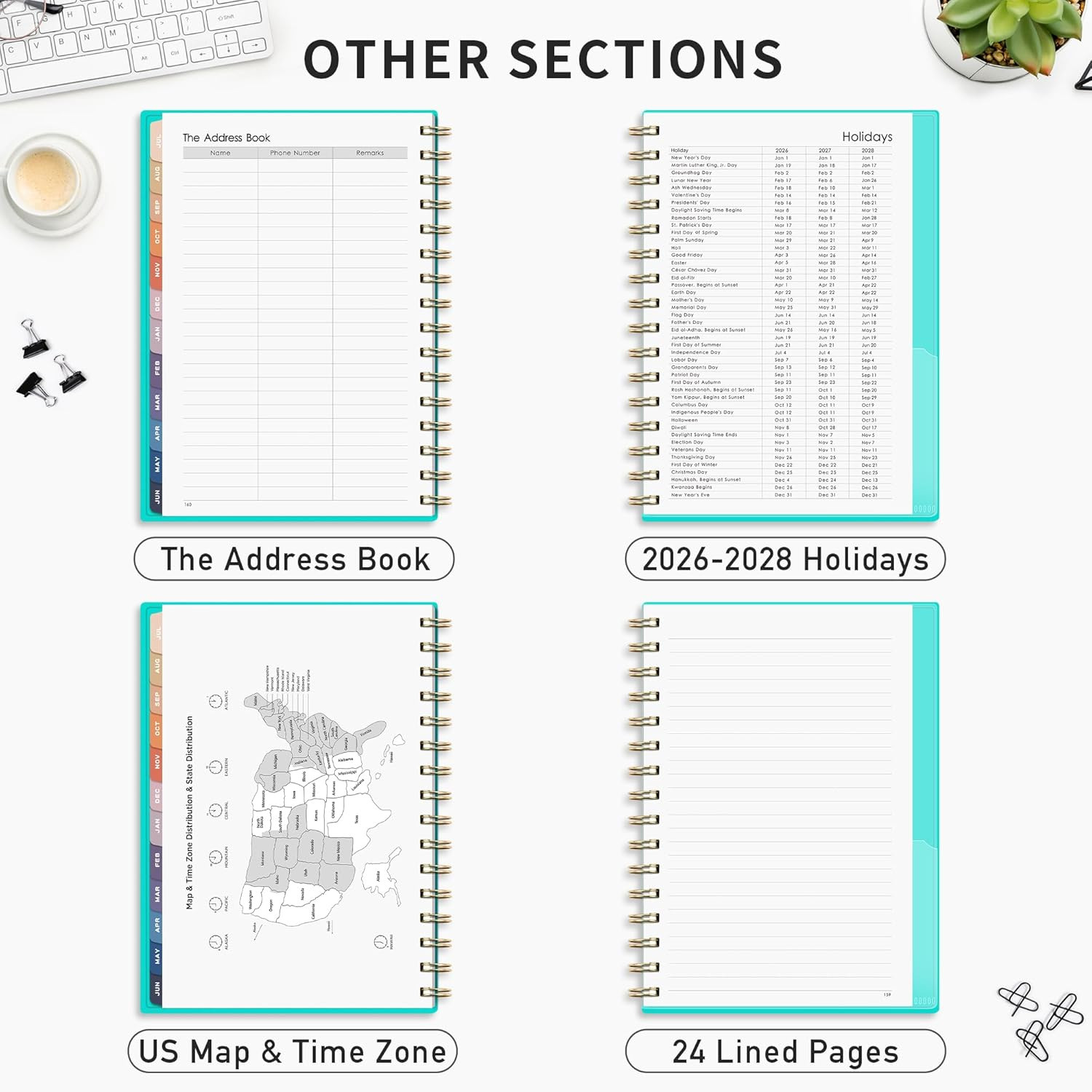 Academic Planner 2026-2027, Weekly and Monthly, July 2026 – June 2027, Medium Si
