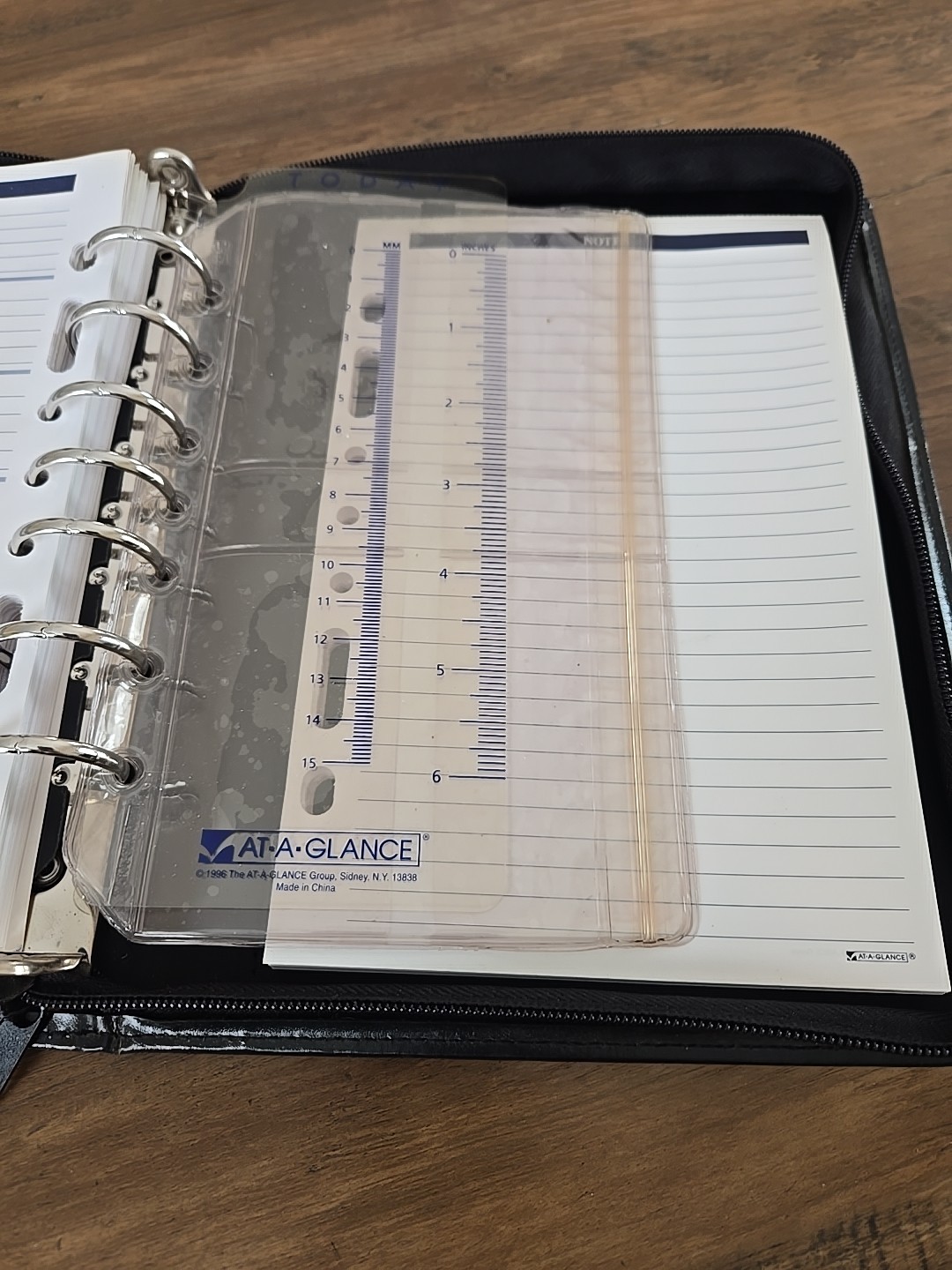 1996 AT-A-GLANCE Organizing System Faux Leather Black NEW (READ) w/Inserts 8X10
