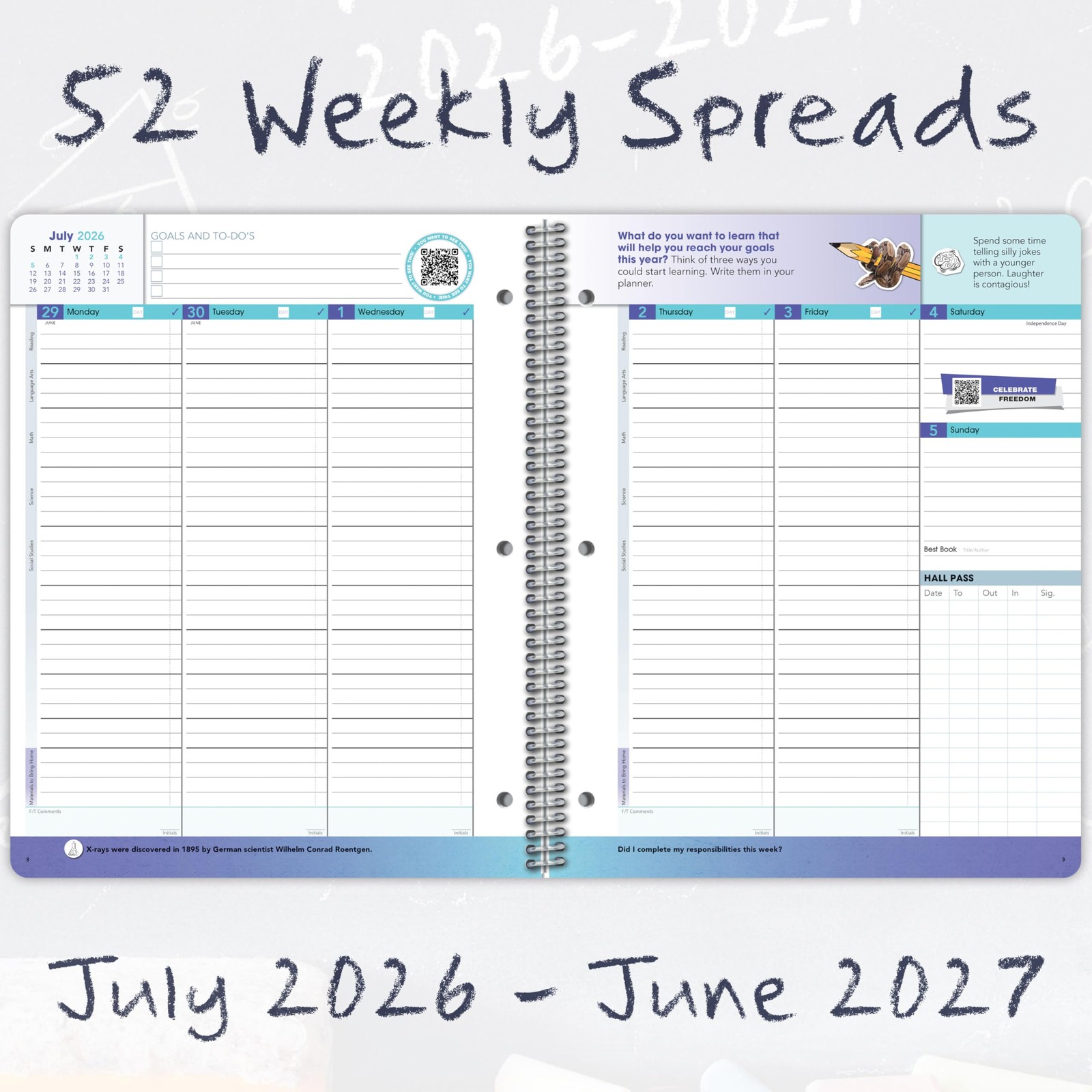 Student Planner 2026-2027 Middle School & High Large (8.5″ by 11″), Black