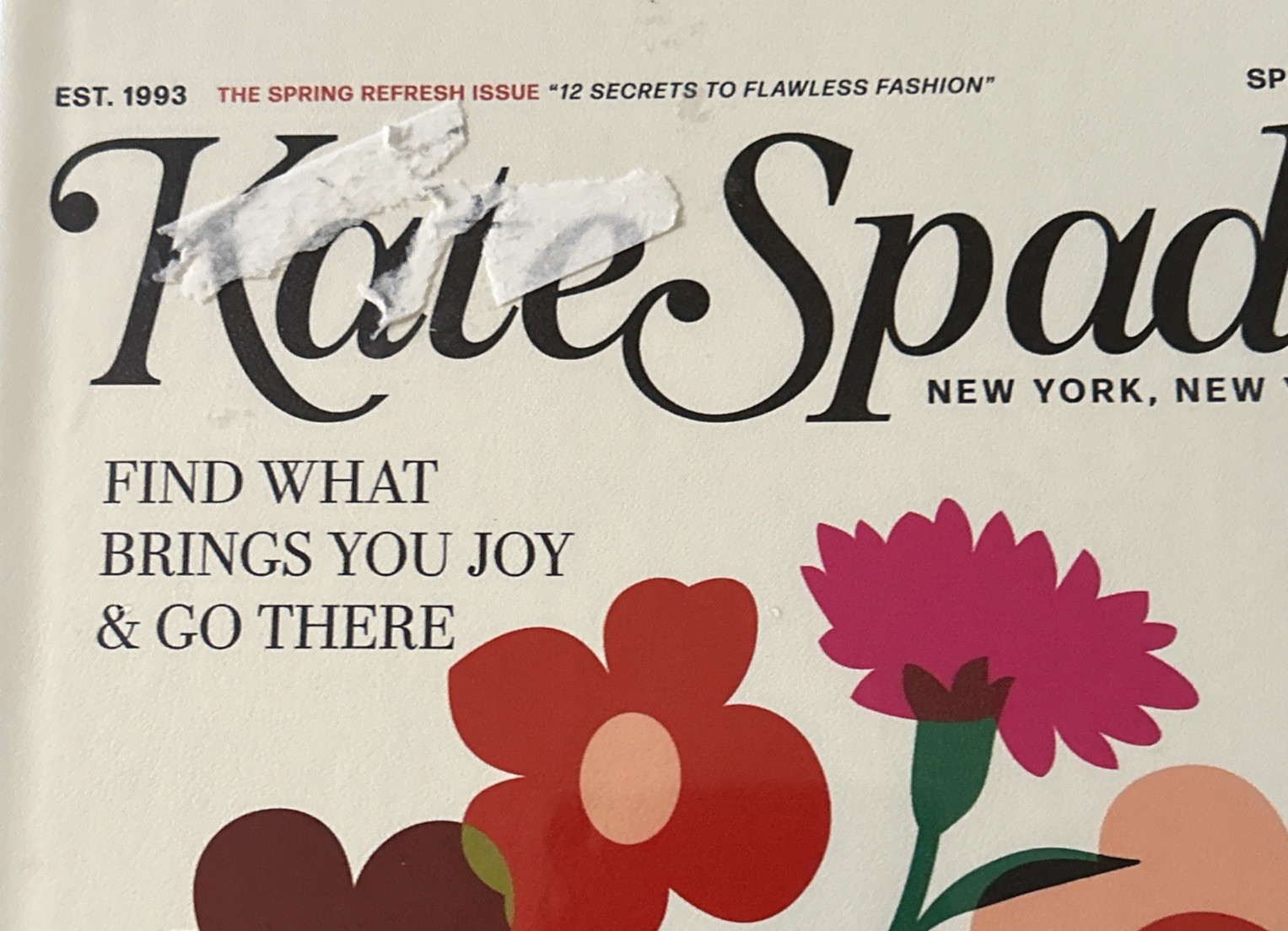 Kate Spade New York Magazine Take Note XL Notebook 168 Pages Bookmark Pocket New