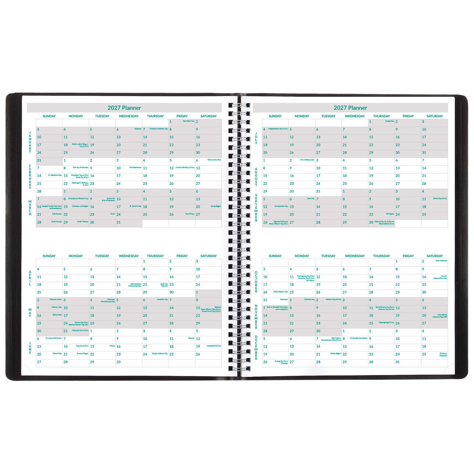 2025 Brownline EcoLogix CB425W.BLK Weekly Appointment Book, 8-1/2 x 11″