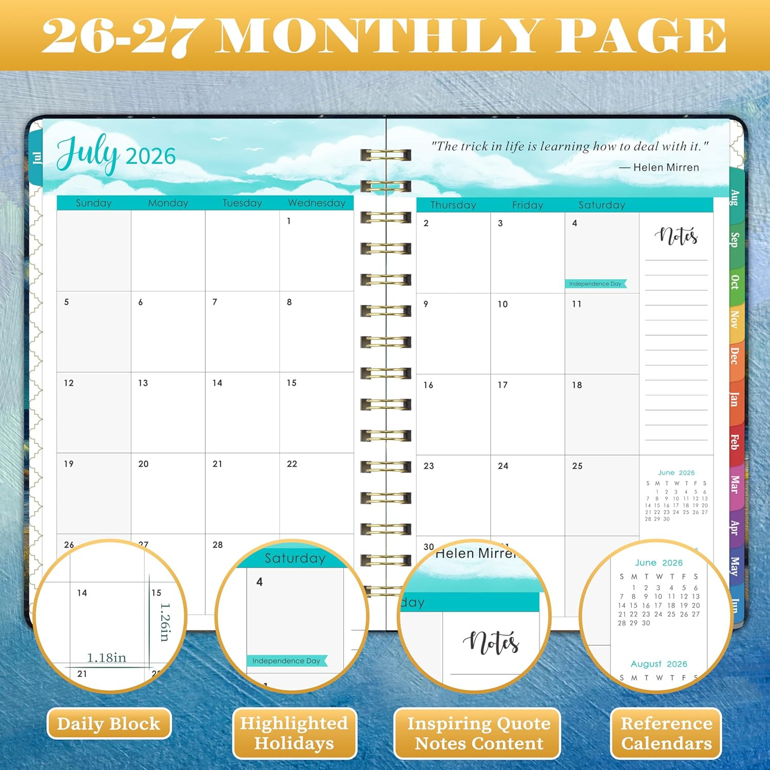 Planner 2026-2027 – Academic Planner 2026-2027, July 2026 – June 2027, 8.4″ X 6.