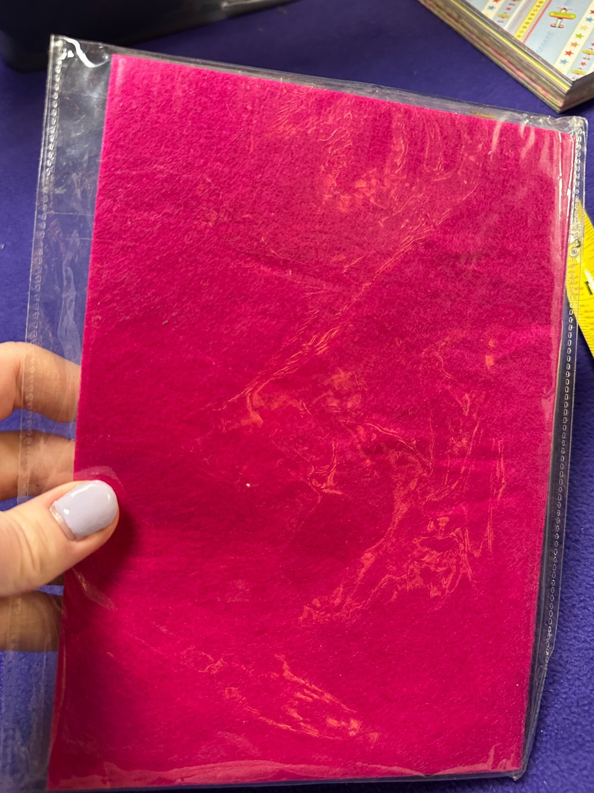 Hot Pink Cat Flower Embroidered Notebook Blank Pages Unlined New in Box Felt
