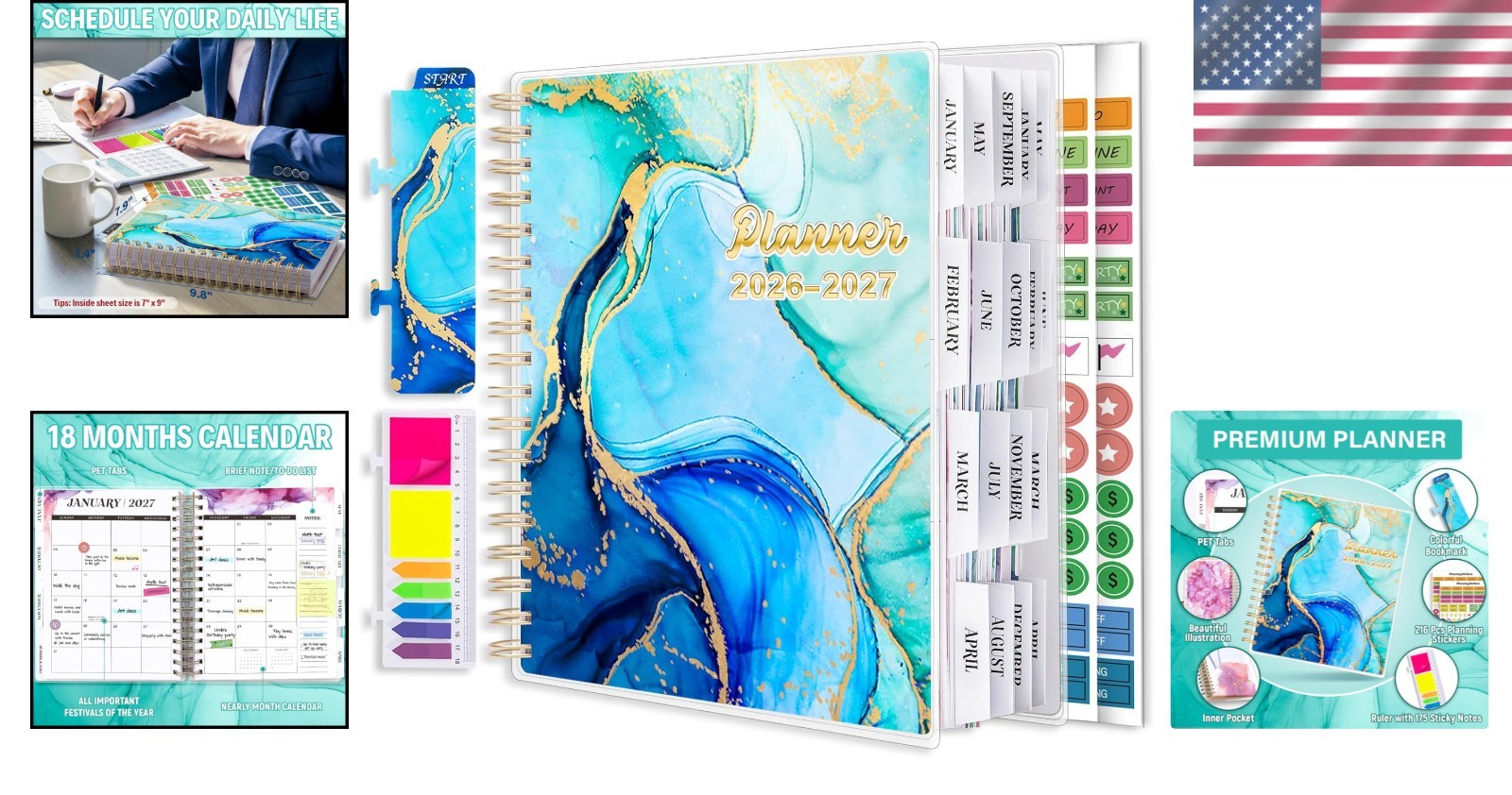 Large 7.9″ x 9.8″ Planner with Accessories”