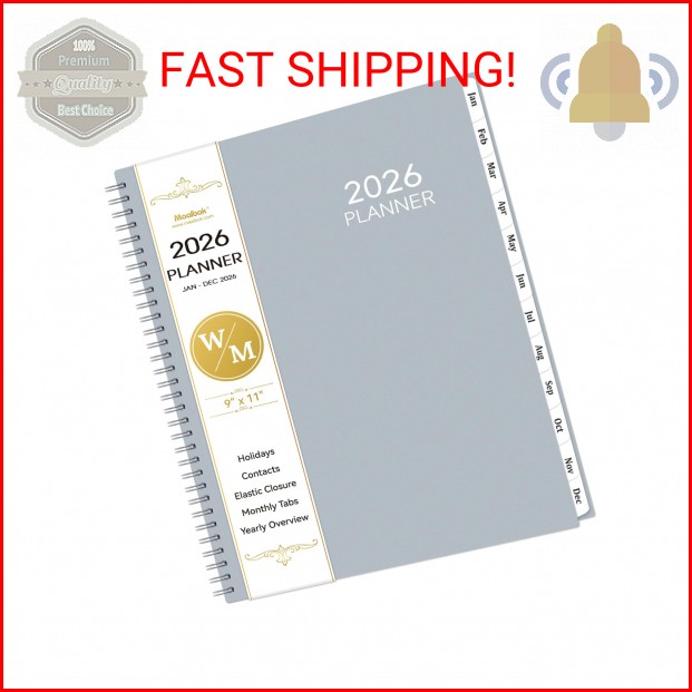 2026 Planner – January 2026 – December 2026, 9″ x 11″ Weekly Monthly Planner 202
