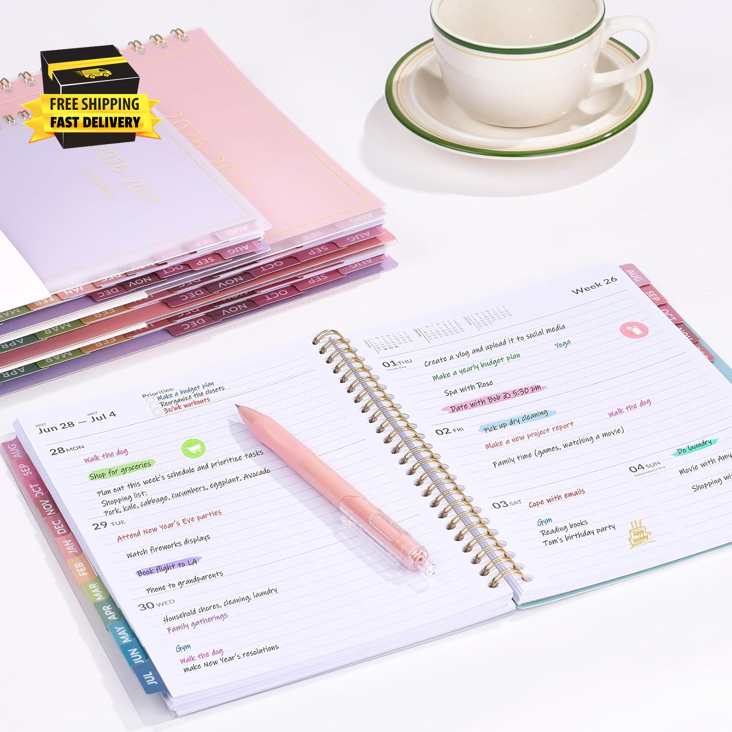 Aug 2026 – Dec 2027 Planner, 17 Month Academic Planner 2026-2027, 6.3″ X 8.4″,