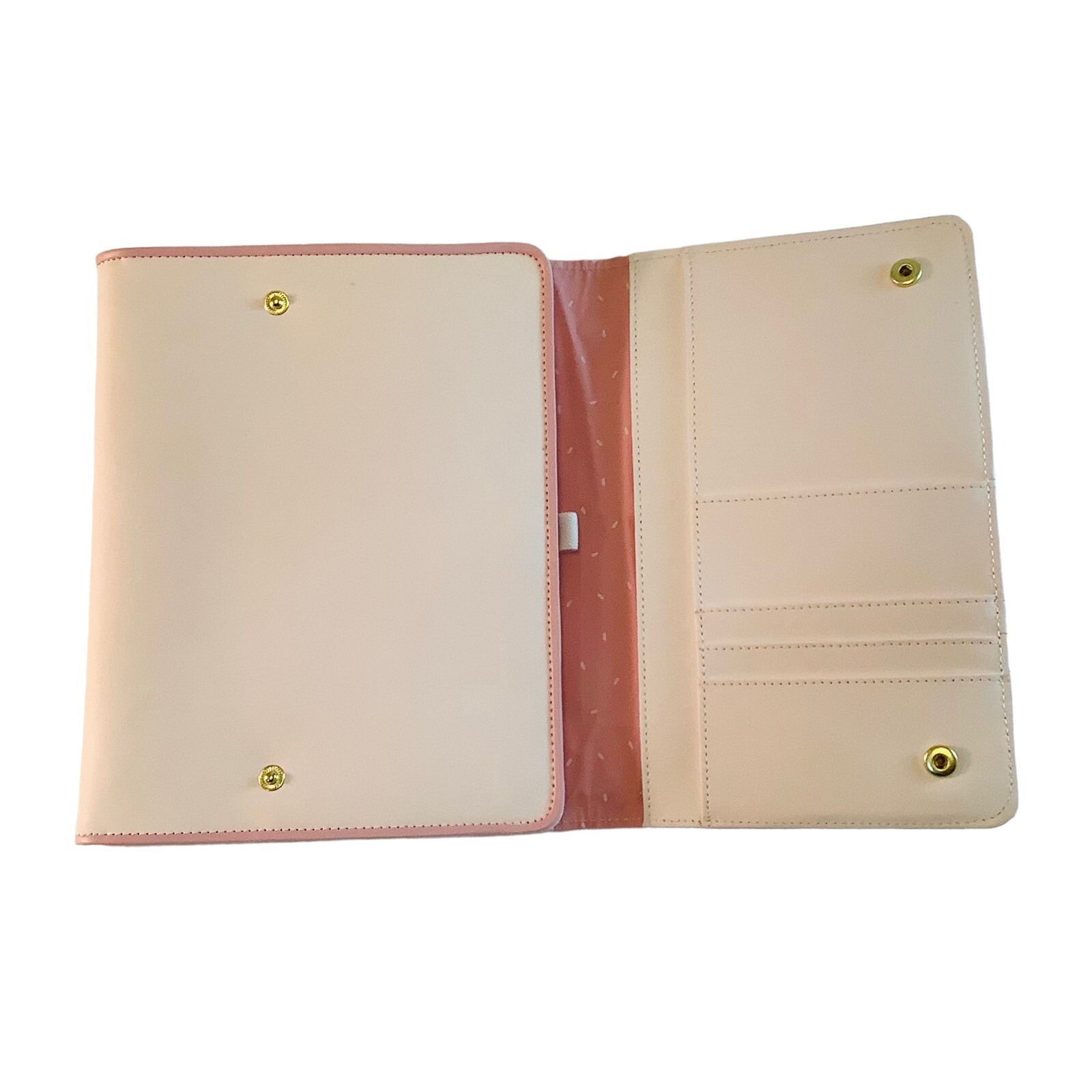 Kikki.K Leather Compendium Pink Trifold Notepad Padfolio “Today is Your Day”
