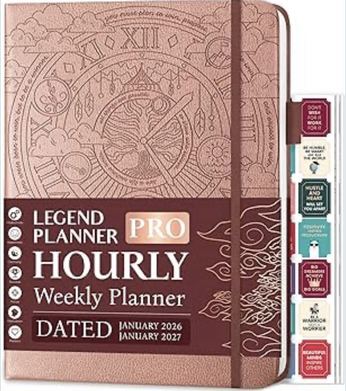 Legend Hourly Schedule Planner PRO Dated Jan 2026-Jan 2027 – Deluxe Hard Cover