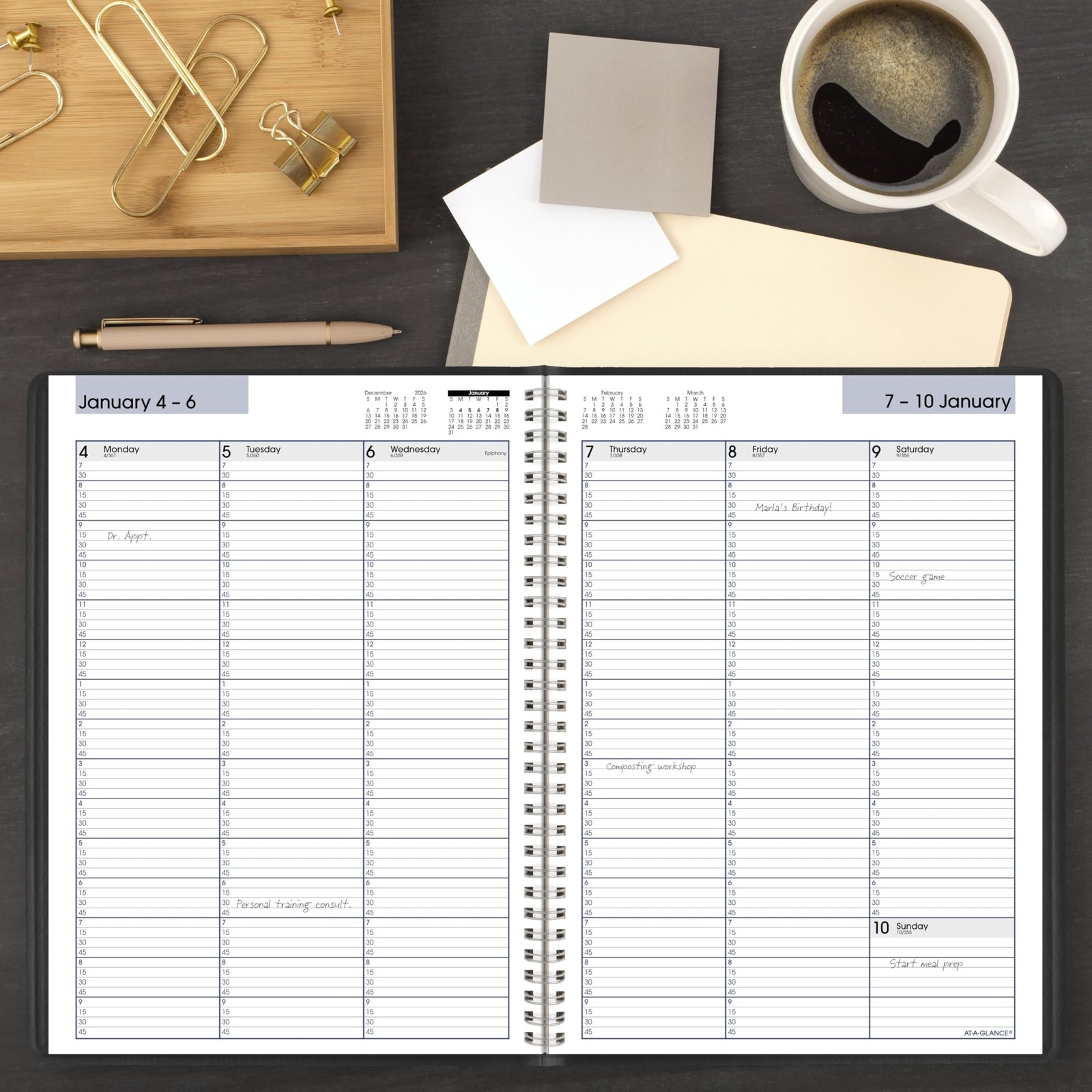 ATAGLANCE 2027 Appointment Book Planner, Weekly, 8″ x 11″, QuarterHourly, Day…