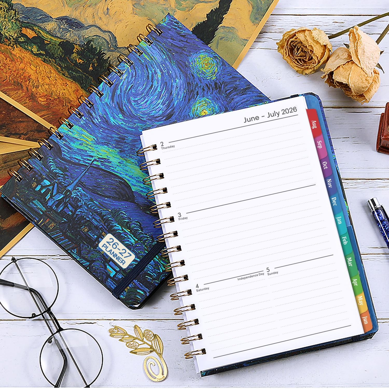 2026-2027 Planner – Jul.2026 – Jun.2027, Weekly ＆ A5, Blue with Starry Night