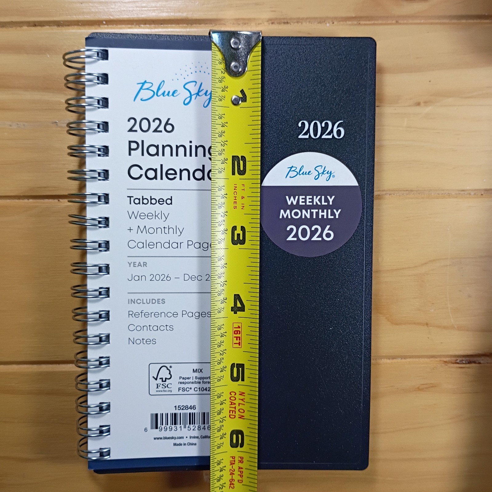 Blue Sky 2026 Planning Calendar,Spiral-Bound Organizer,WeeklyMonthly,Pocket Size