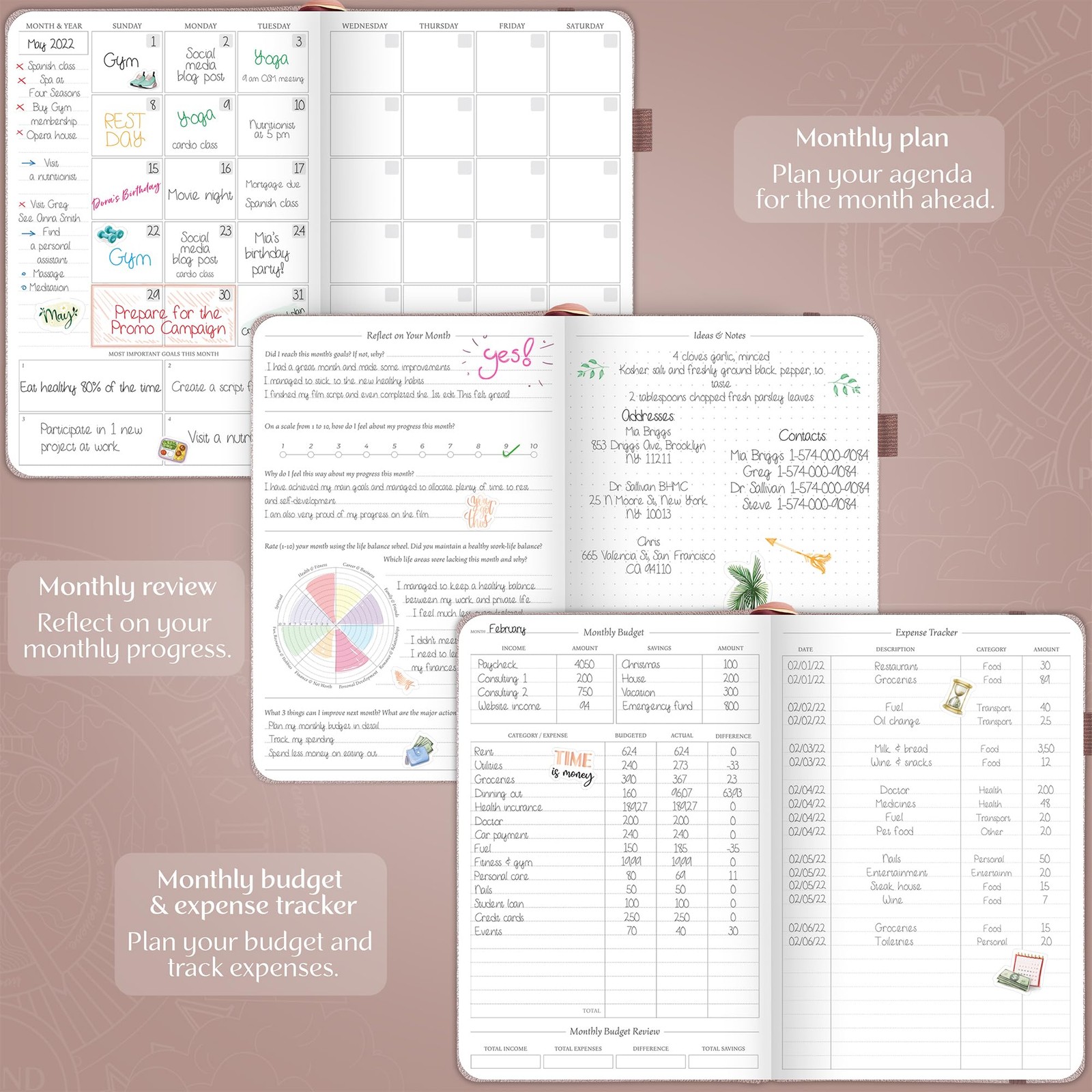 Legend Weekly Planner Premium – Undated Weekly, Monthly & Budget Planner – Li…