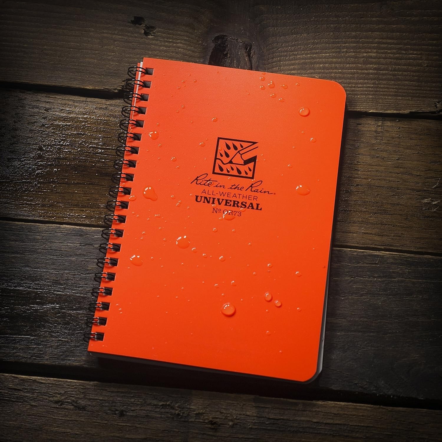 Compact Waterproof Notebook 4.625 Inch x 7 Inch Orange Polydura Cover 3 Count