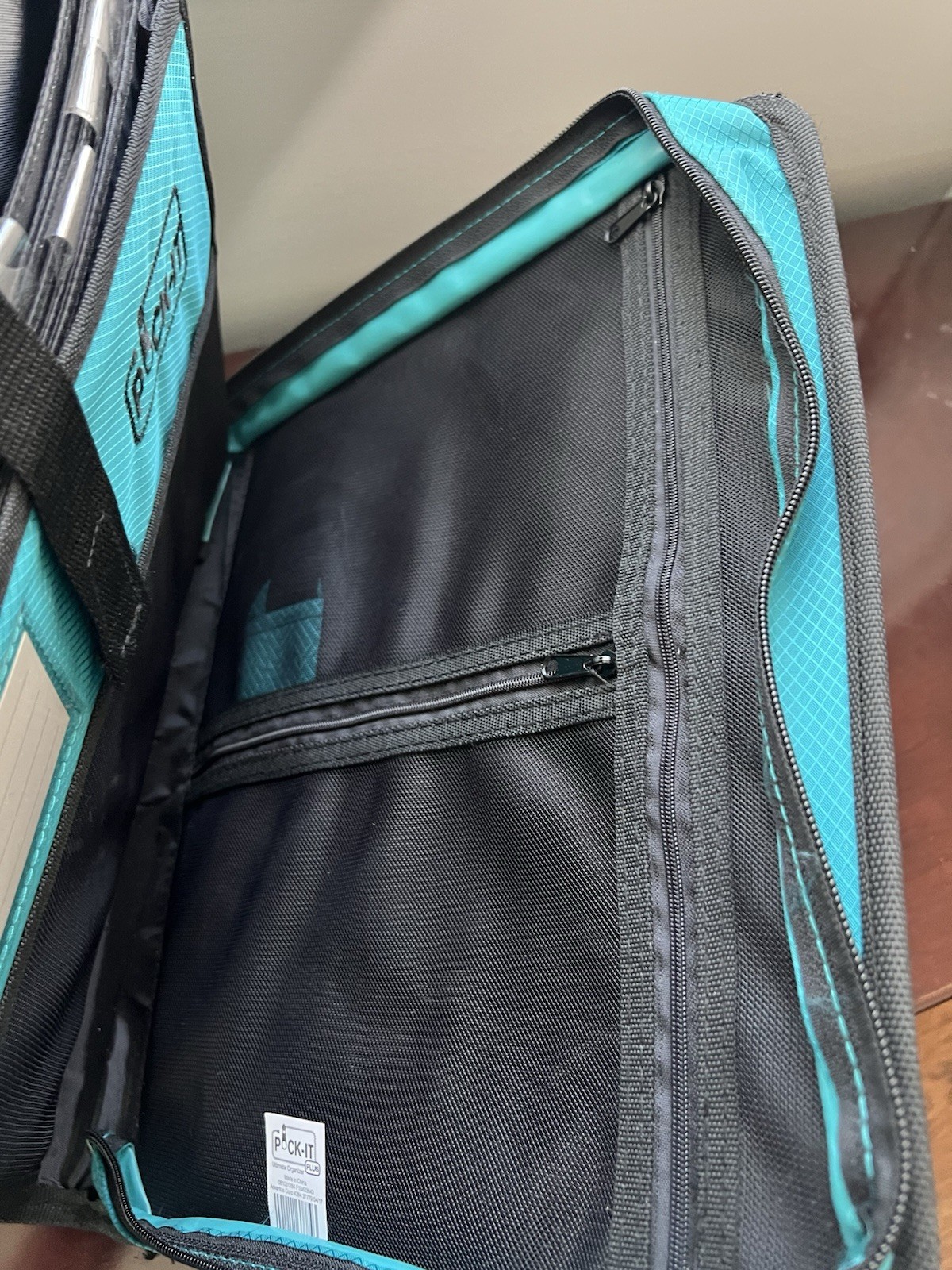Pock-it Plus Ultimate 4” Zipper Binder/Lap Top Bag Teal With Shoulder Strap