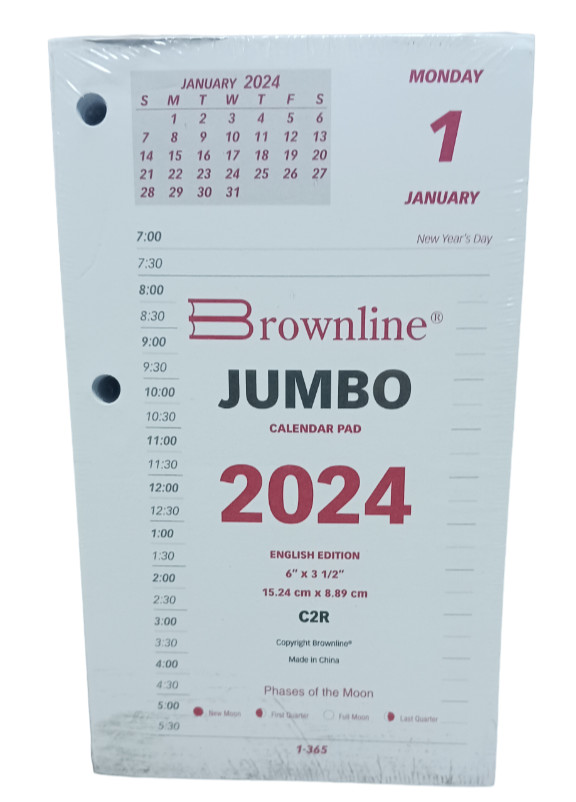 2024 Brownline C2R Jumbo Calendar Home Office Calendars Pad Refill 6″ x 3-1/2″