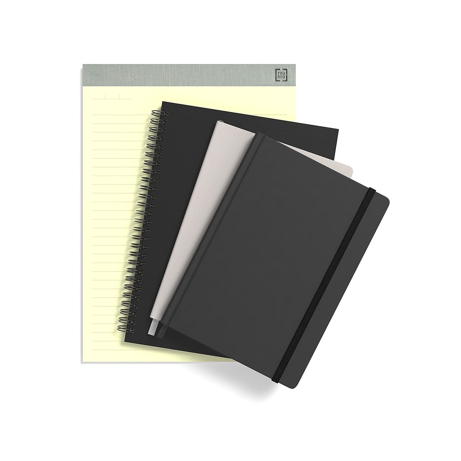 TRU RED Large Flexible Cover Graph Journal, Black – Softcover Grid