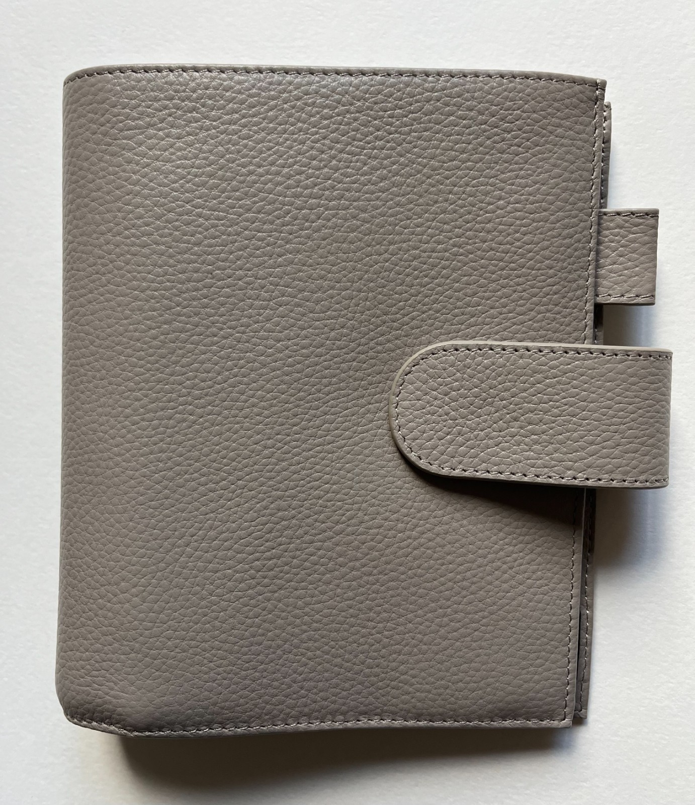 Moterm True A6 Luxe Leather Planner Binder 30mm rings Pebble Gray Bag & Box