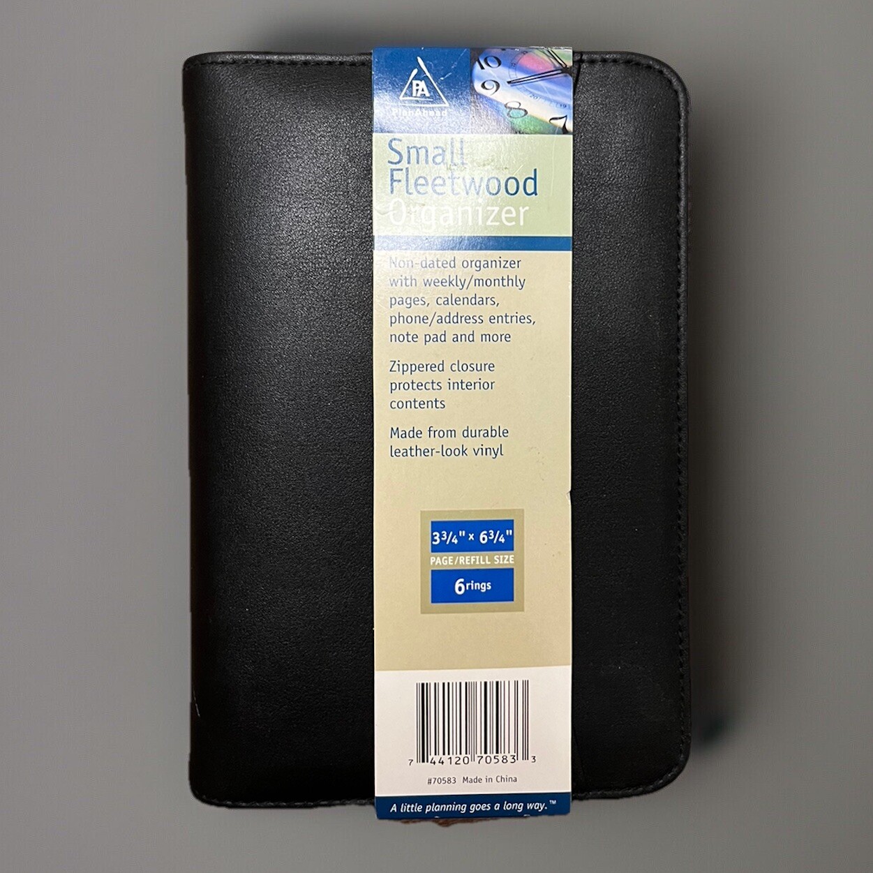 Plan Ahead 6 Ring Small Fleetwood Organizer Non Dated Weekly/Monthly 6×9 Zipped