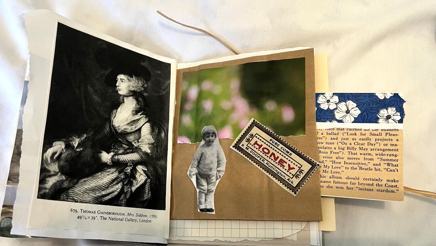 Junk Journal Floral Vintage 5×5” Tuck Spots, Tie Clip,Paper Ephemera Embellished